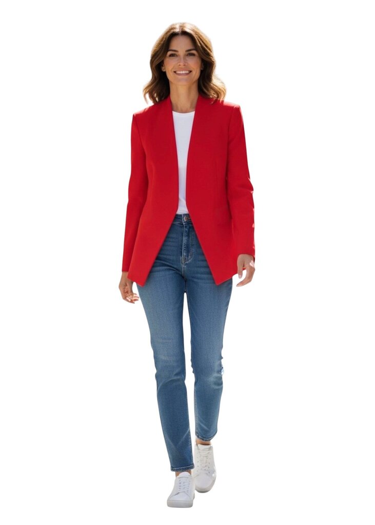 Collarless Open-Front Blazer