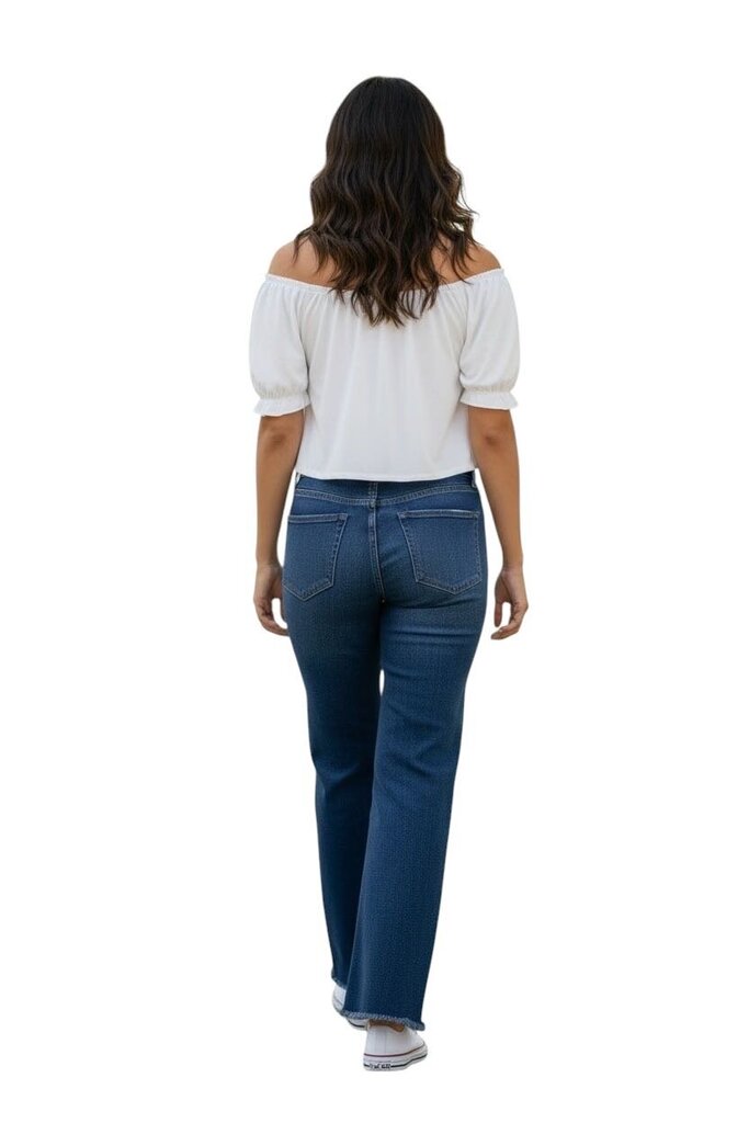 Raw Hem Slim Leg Jeans