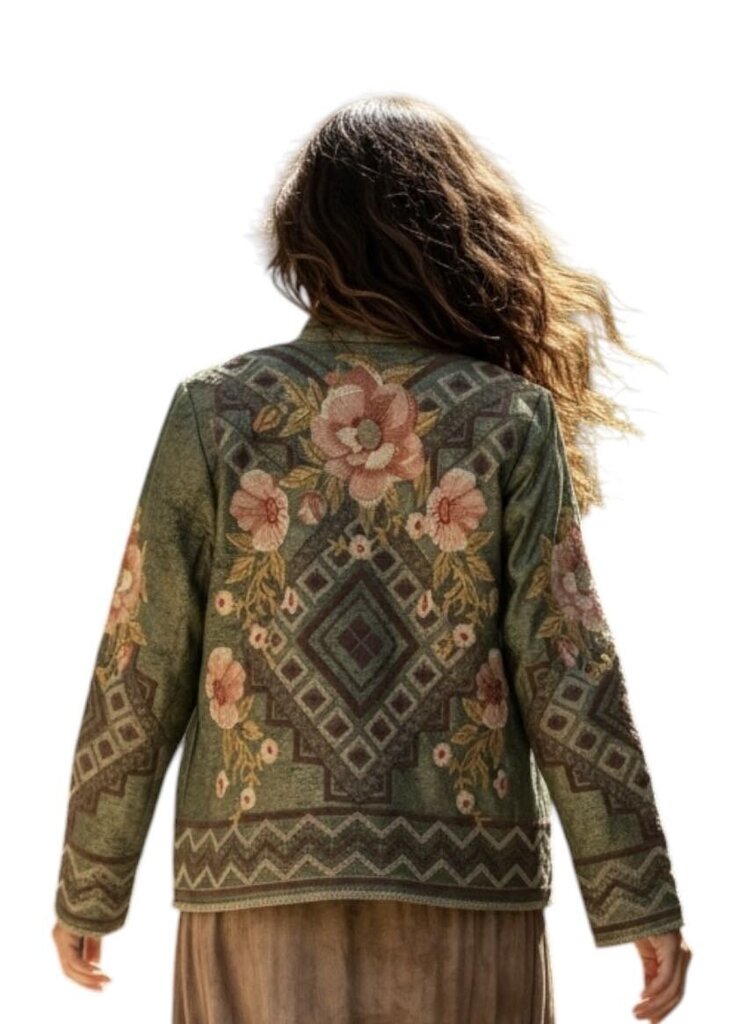 Johnny Was Embroidered Metallic Sweater