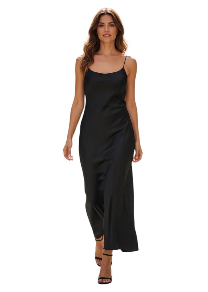 BEC+Bridge Back Tie Spaghetti Strap Maxi in Black