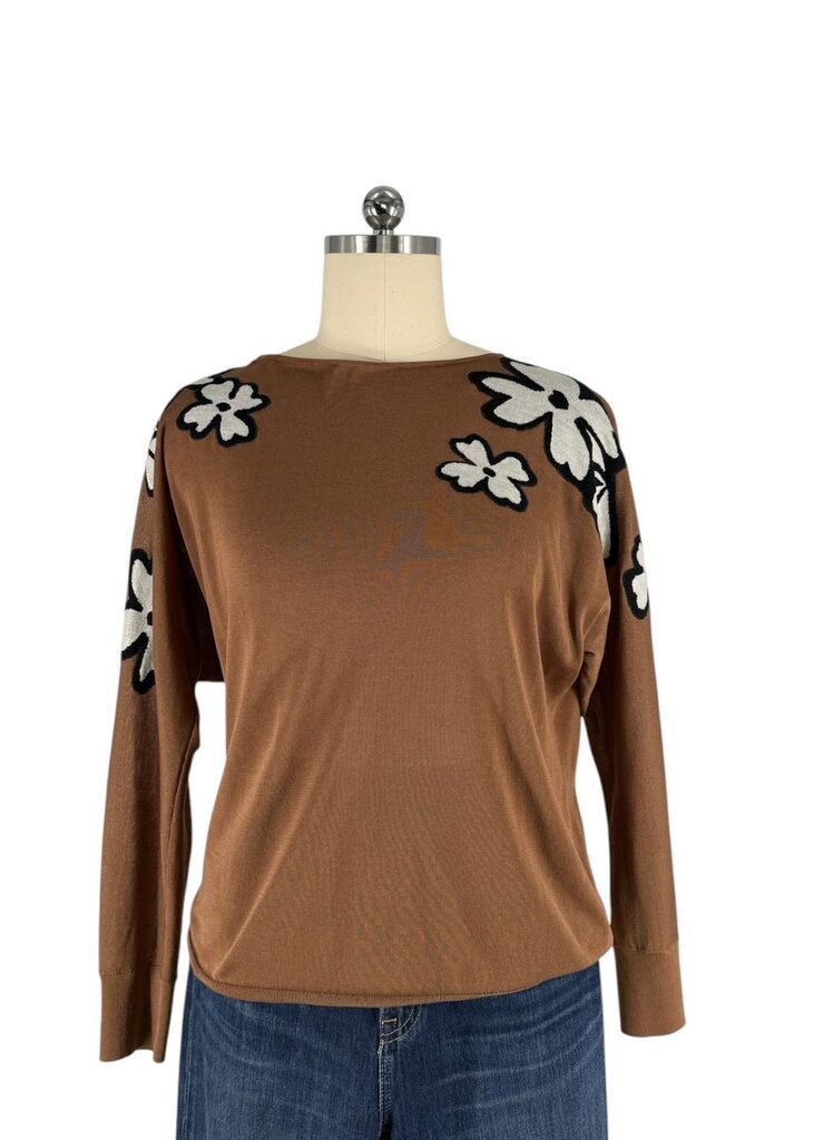 Daisy Sleeve Cotton Sweater