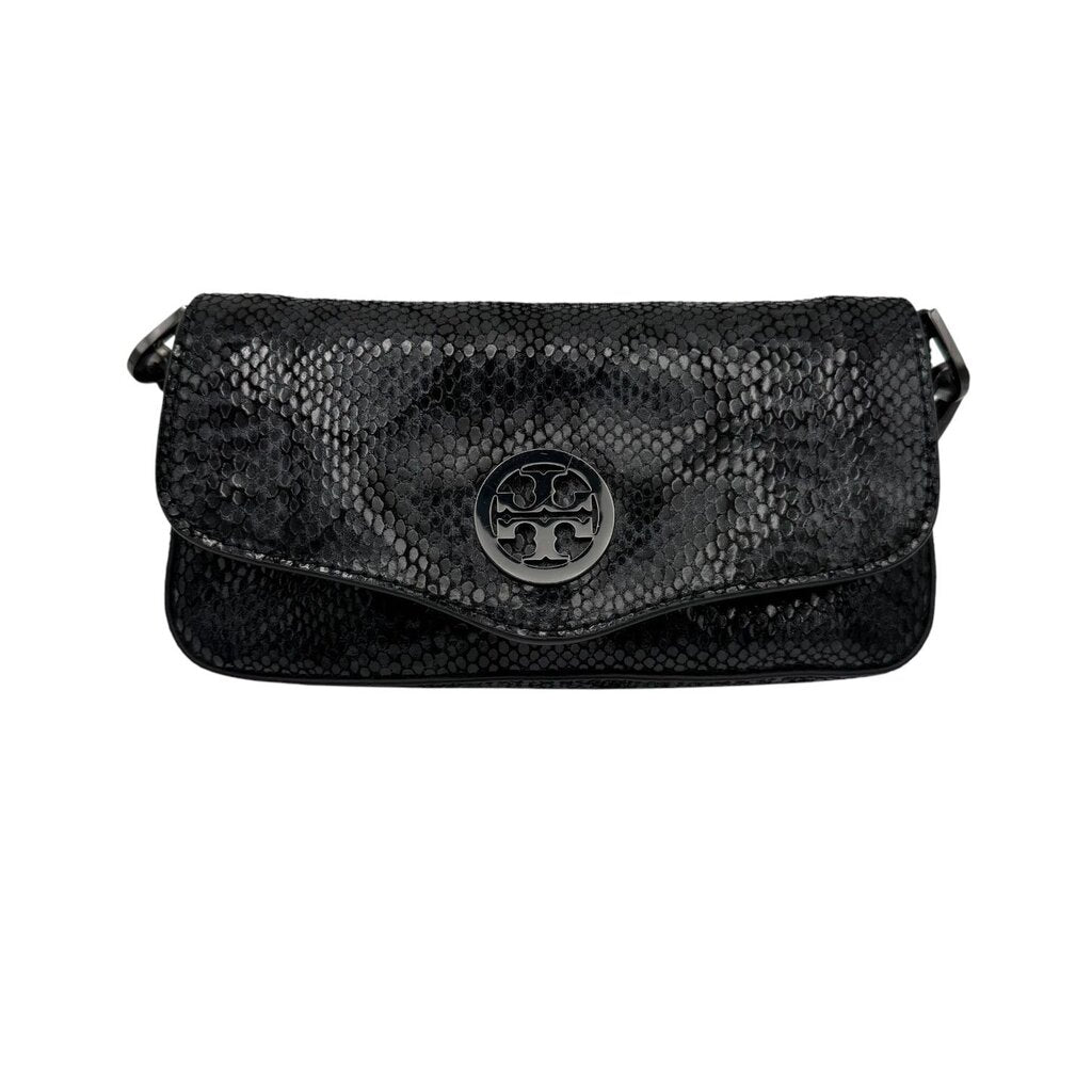Tory Burch Snakeskin Foldover Clutch / Crossbody