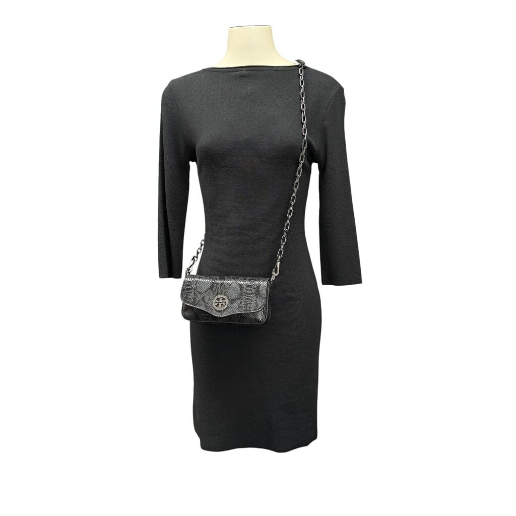 Tory Burch Snakeskin Foldover Clutch / Crossbody