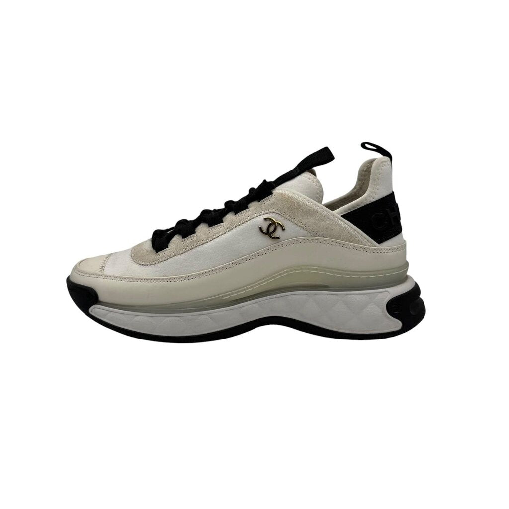 Chanel Rev Velvet Mixed Material Low Top Trainer Sneaker