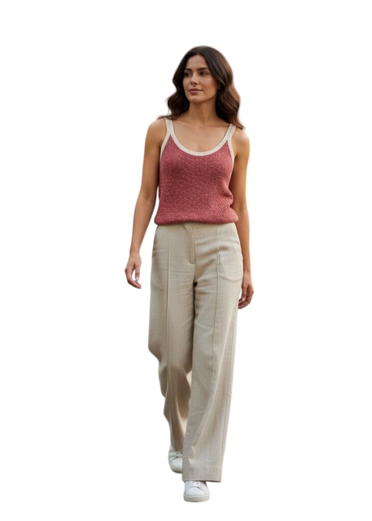 Komi Linen Blend Wide-Leg Pants