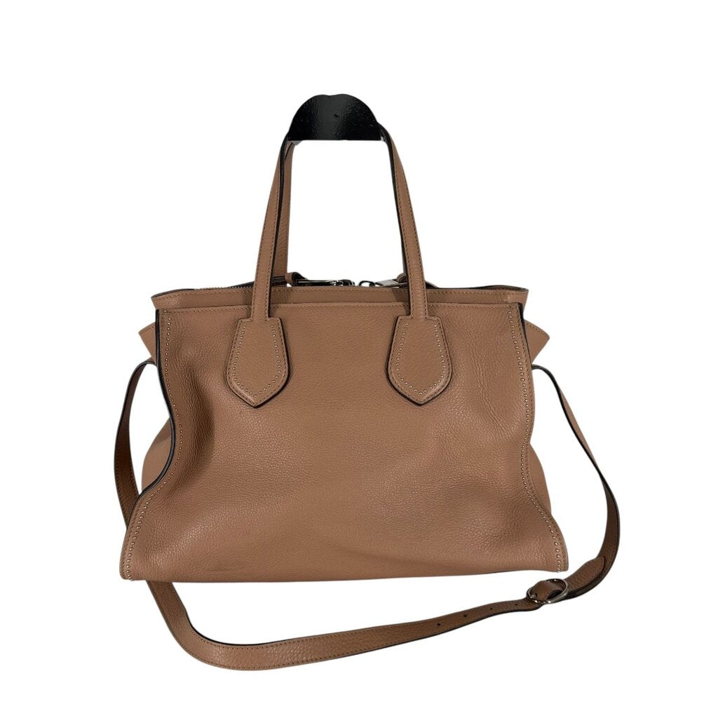Ramble Pebbled Calfskin Leather Studded Tote Bag