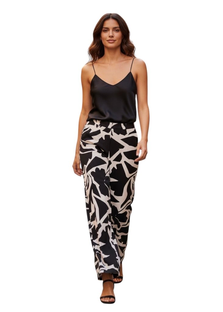 Abstract Print Wide Leg Pants