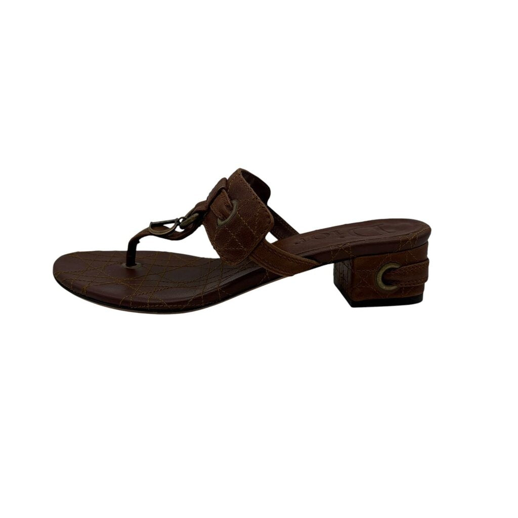Cannage Quilted Leather Thong Sandal