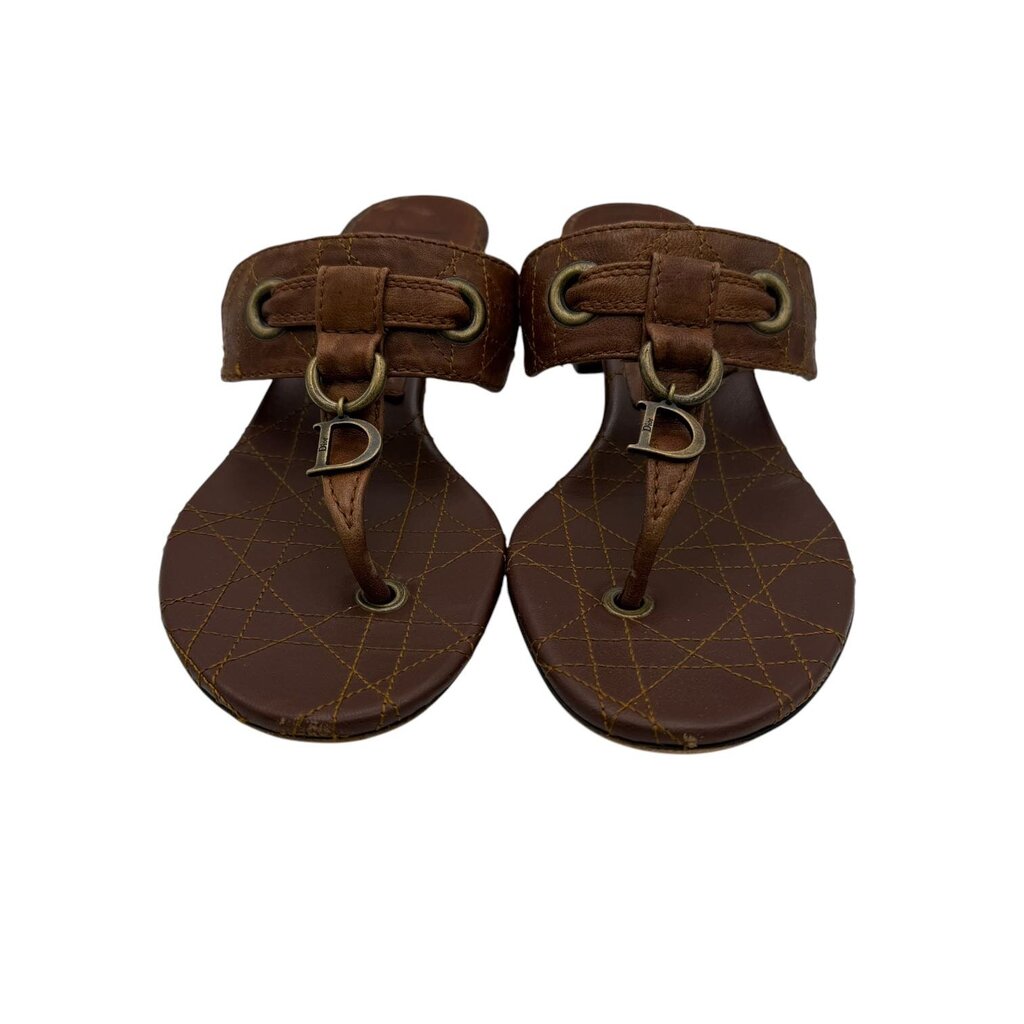 Cannage Quilted Leather Thong Sandal
