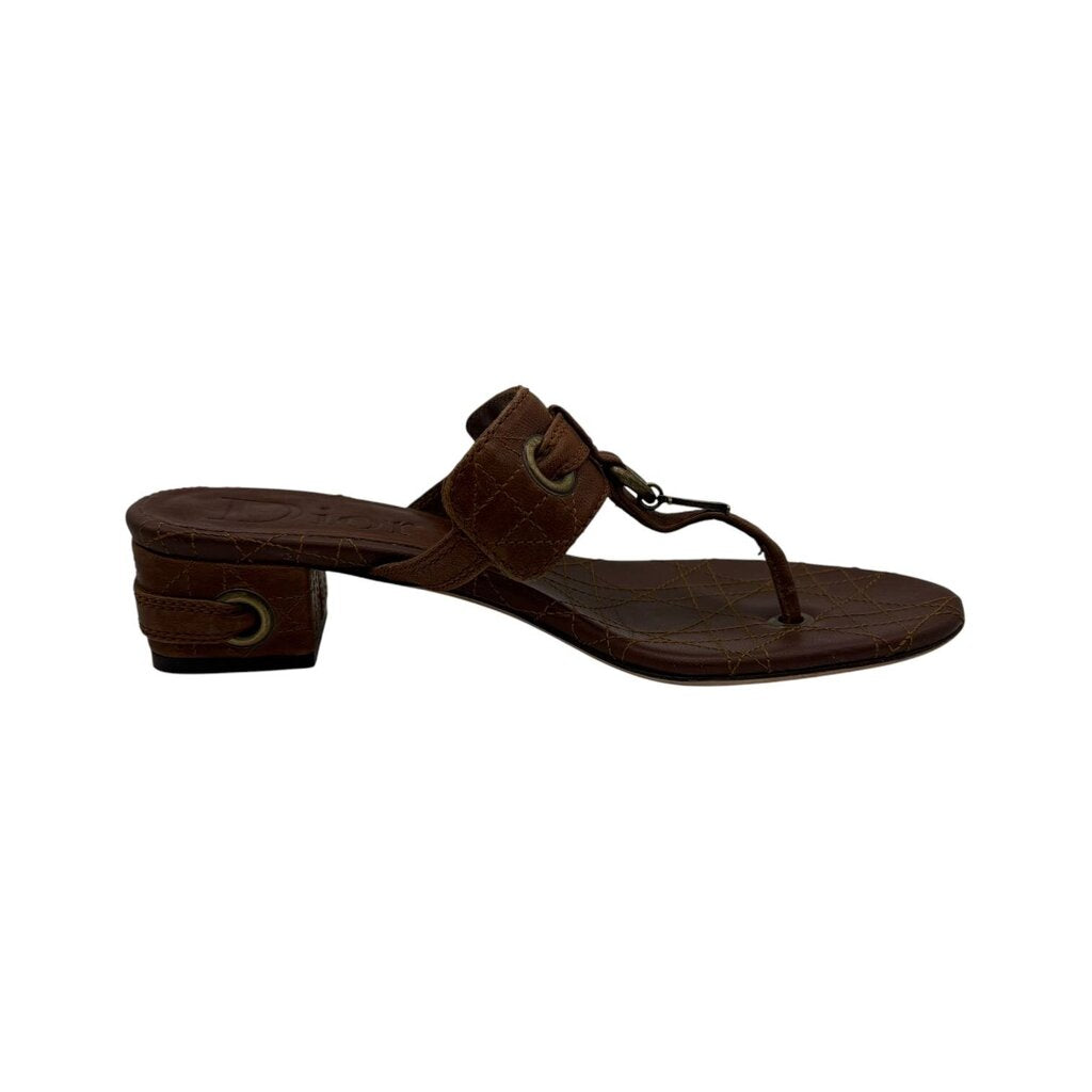 Cannage Quilted Leather Thong Sandal