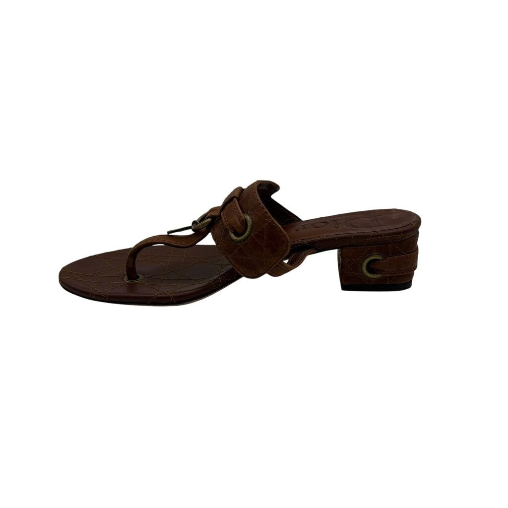 Cannage Quilted Leather Thong Sandal