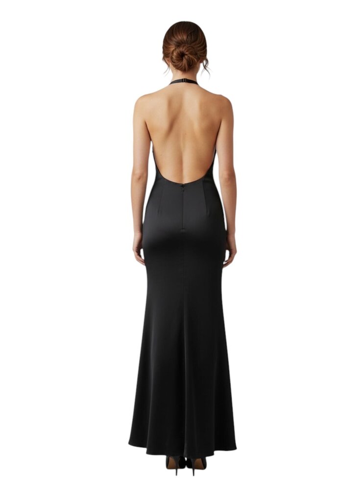Carmen Marc Valvo Floor Length Formal with Halter & Low Back