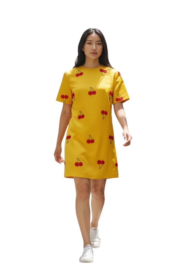 Beaded Cherry Midi Dress