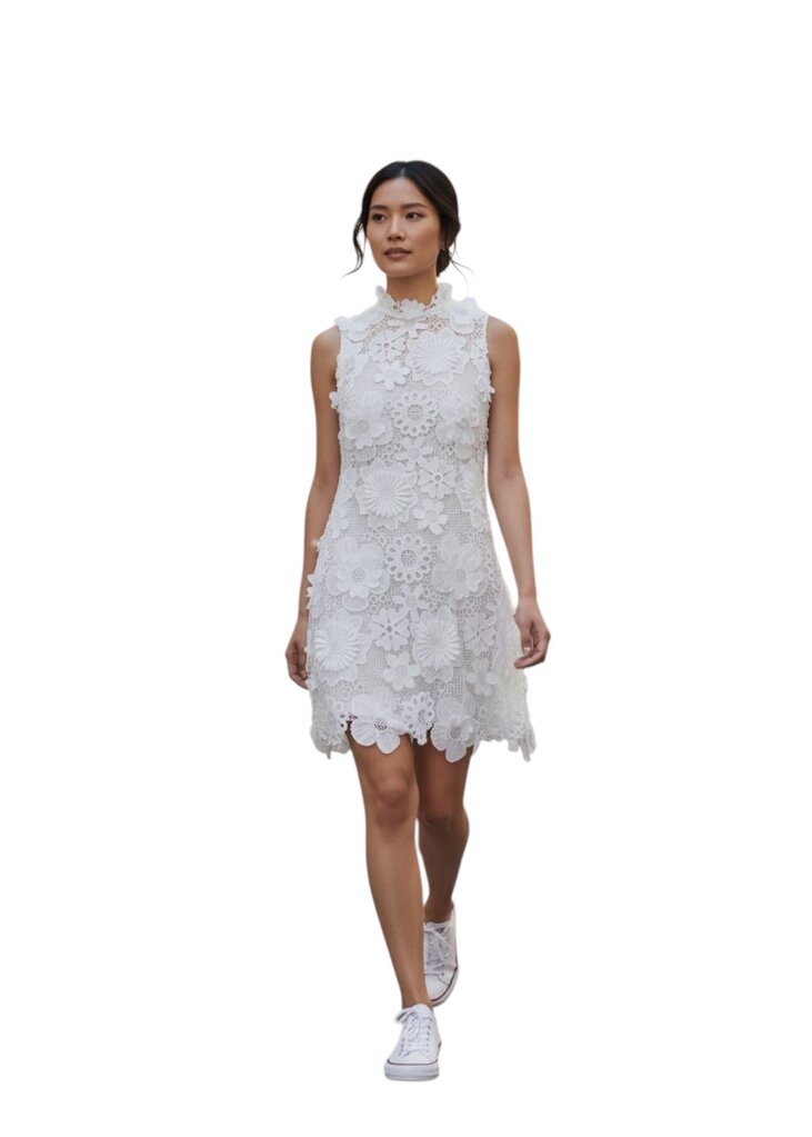 Blanc Guipure Lace Blythe Dress
