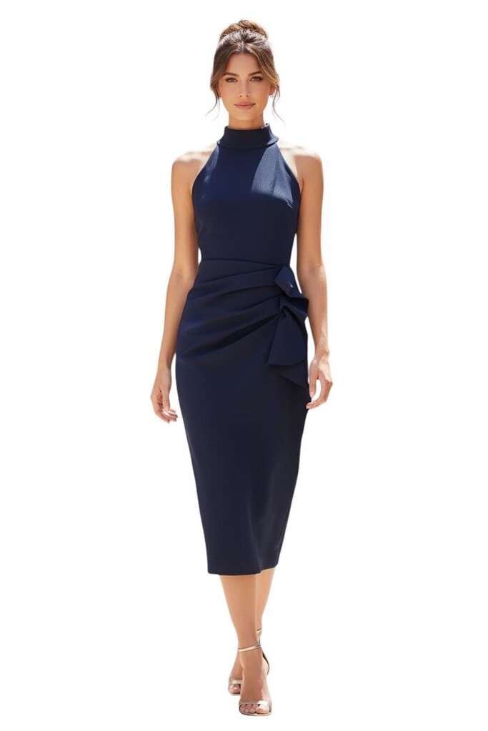 Gudrum Halter Ruched Midi Dress