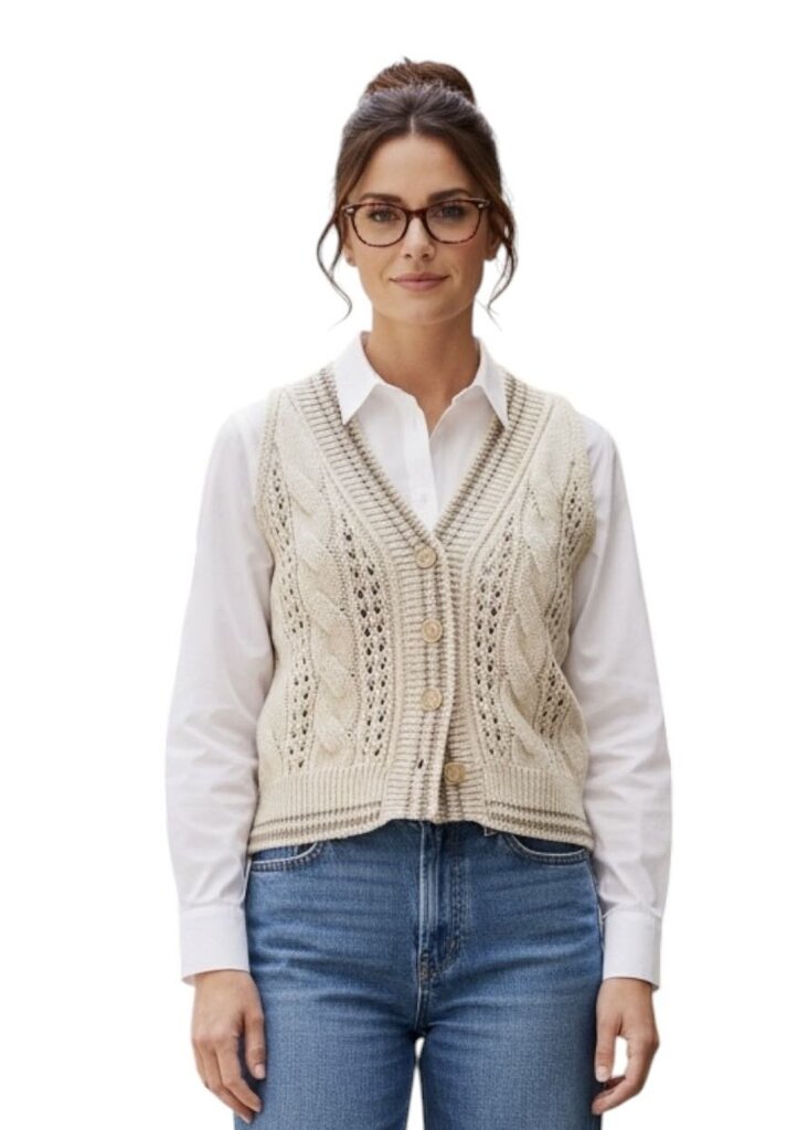 Button Up Knit Sweater Vest