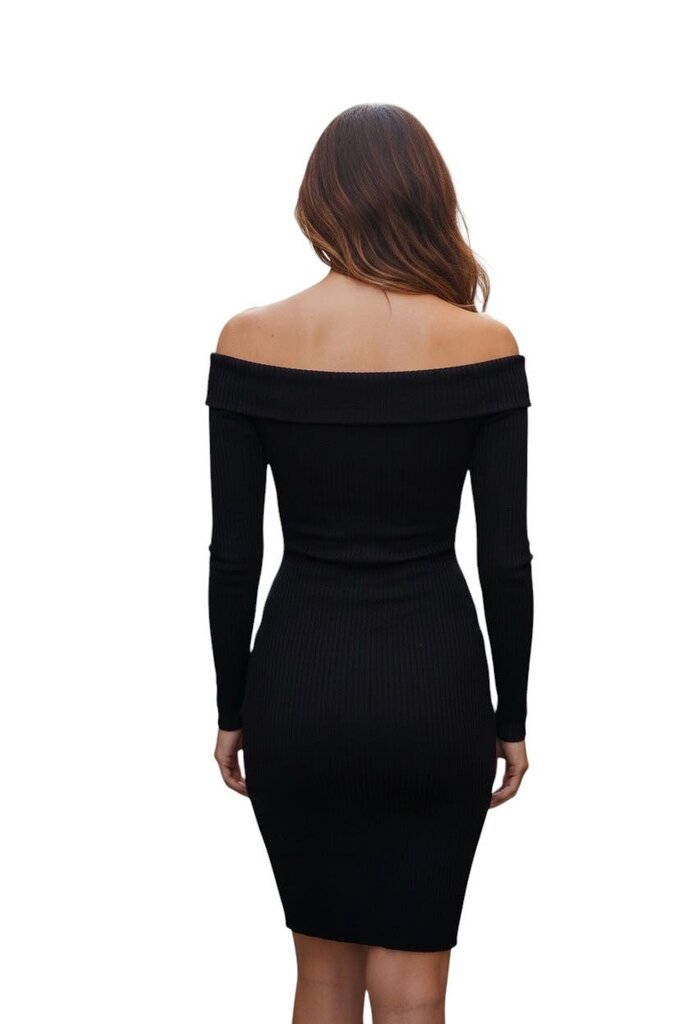 Sweater Knit Off the Shoulder Midi Dress