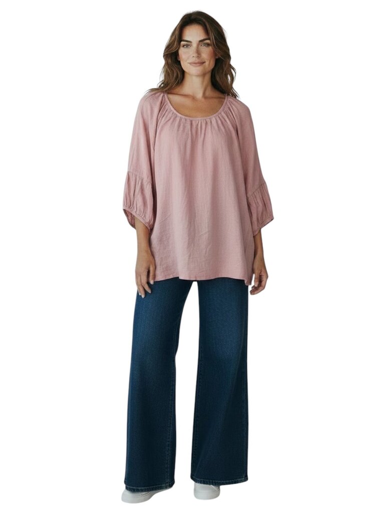 Julia Linen 3/4 Sleeve Top