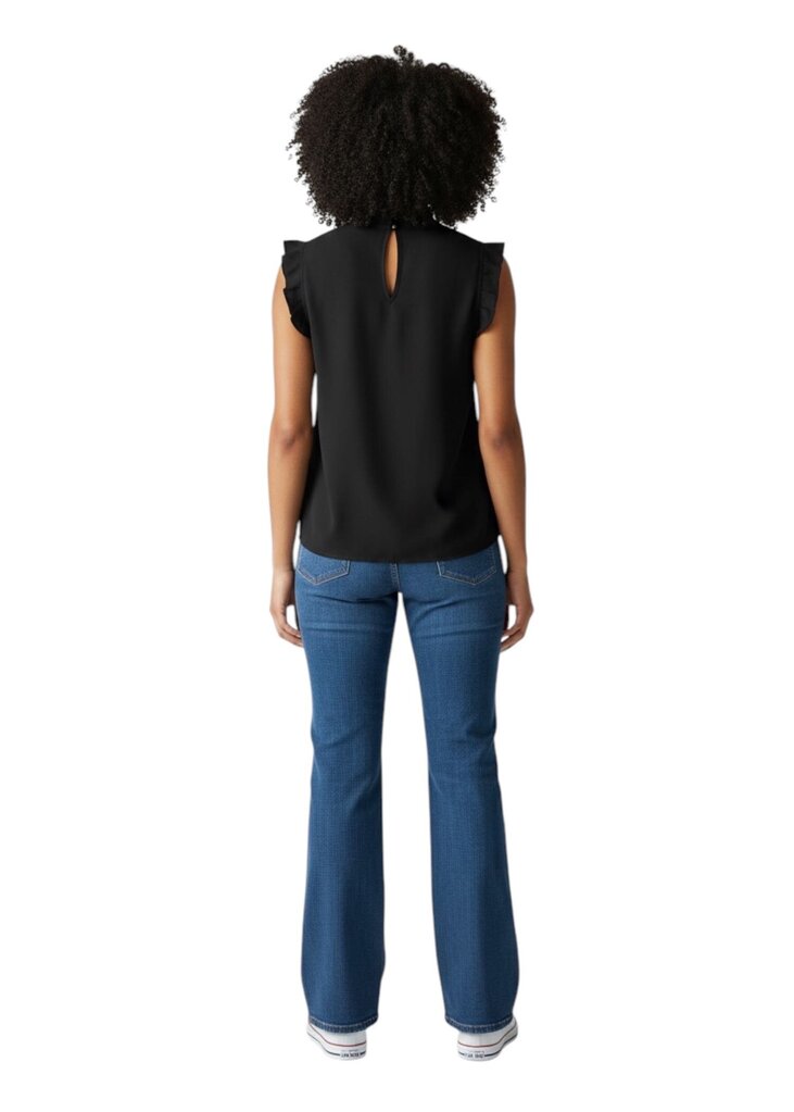 Silk Flutter Mock Neck Sleeve \ FD6