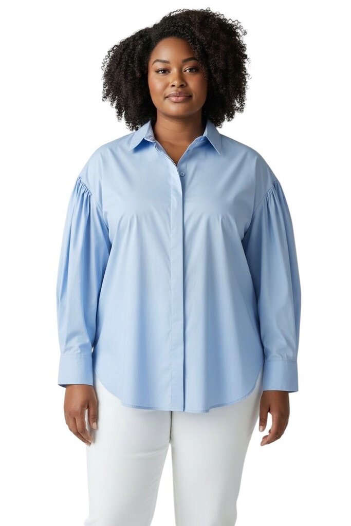 Broadcloth Collared Button Up Top