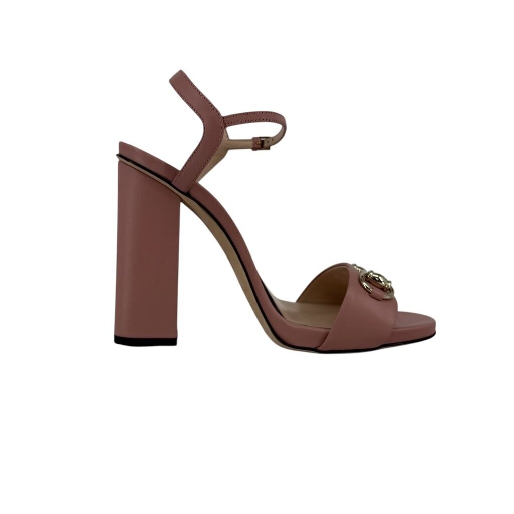 Horsebit Leather Strappy Block Heel