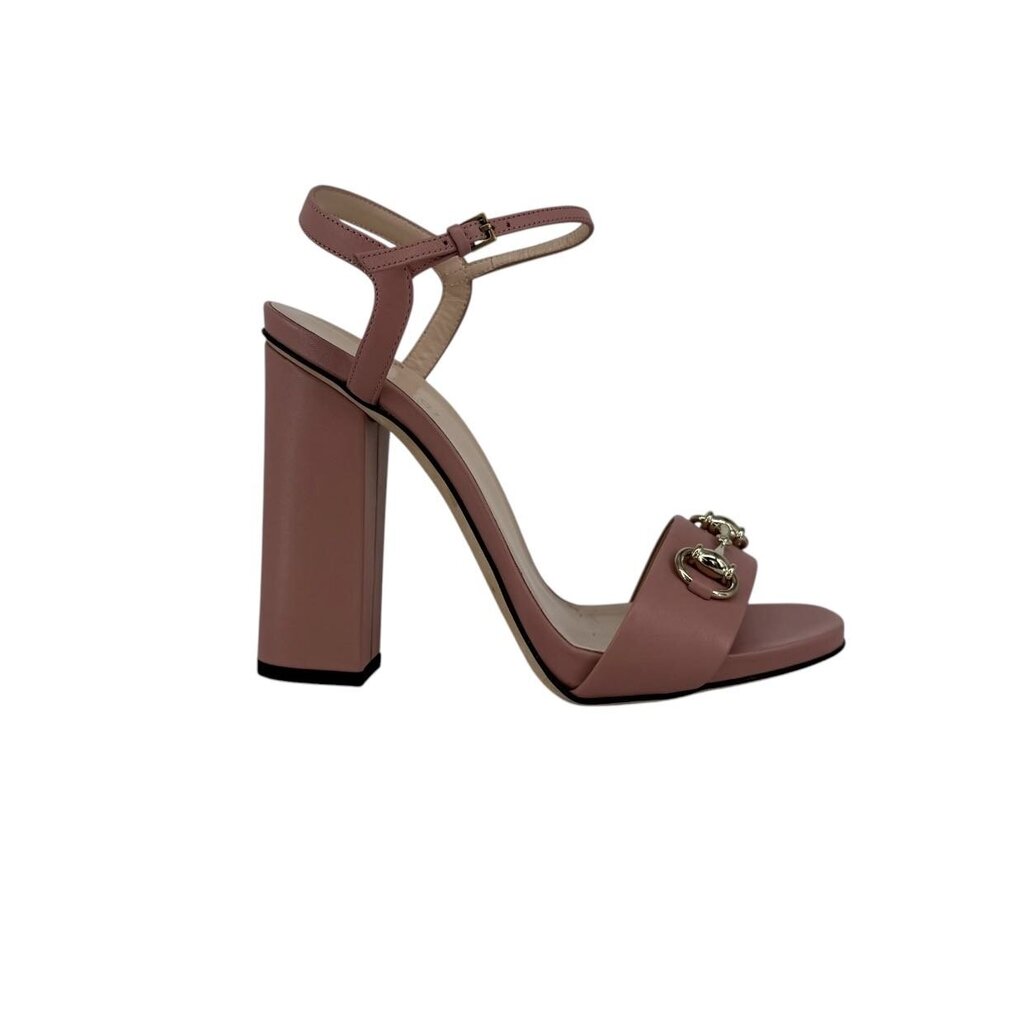 Horsebit Leather Strappy Block Heel