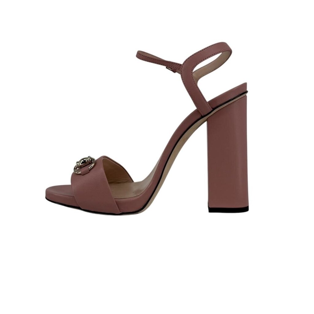 Horsebit Leather Strappy Block Heel
