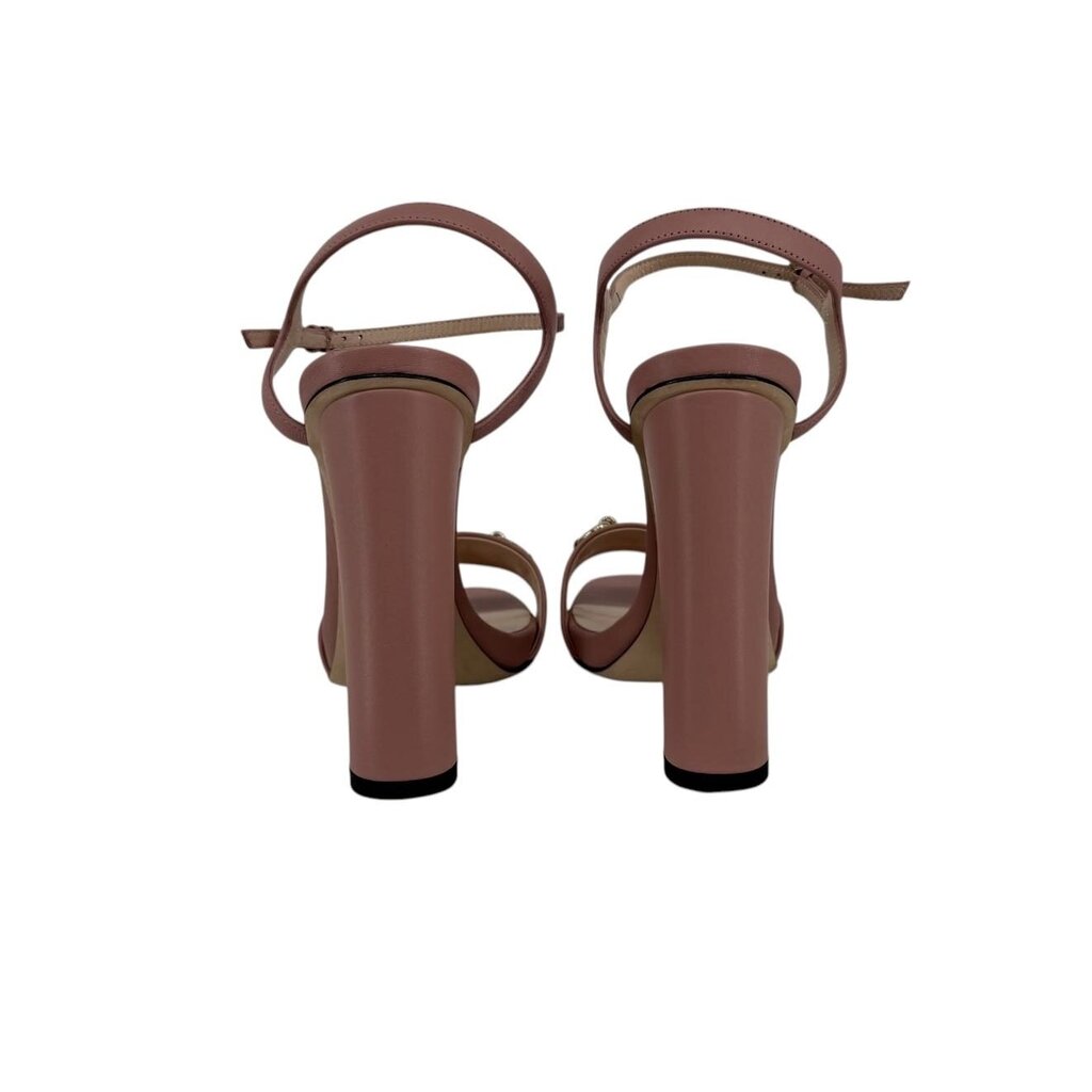 Horsebit Leather Strappy Block Heel