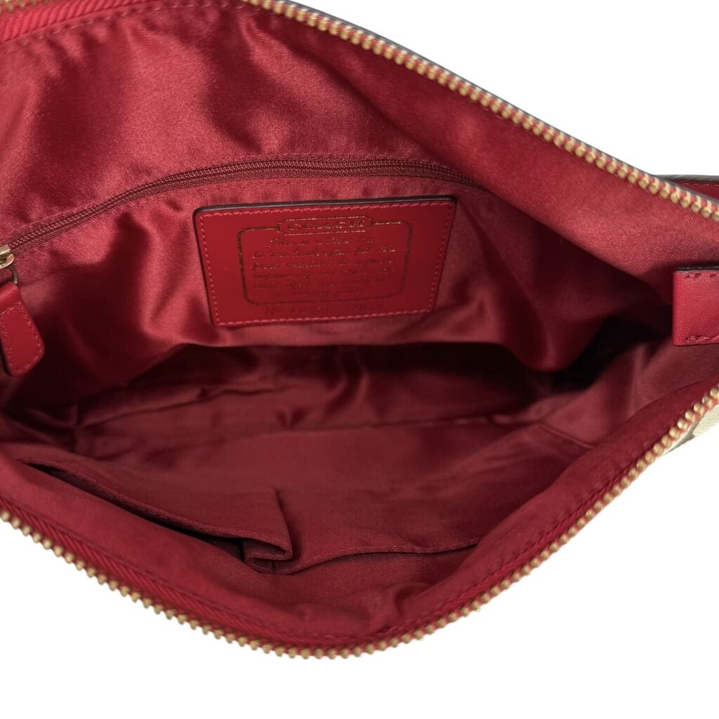 Leather Striped CC Canvas Handbag