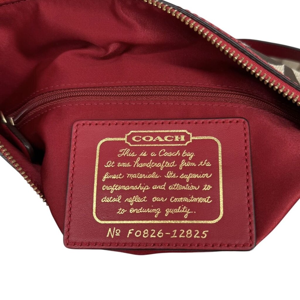 Leather Striped CC Canvas Handbag
