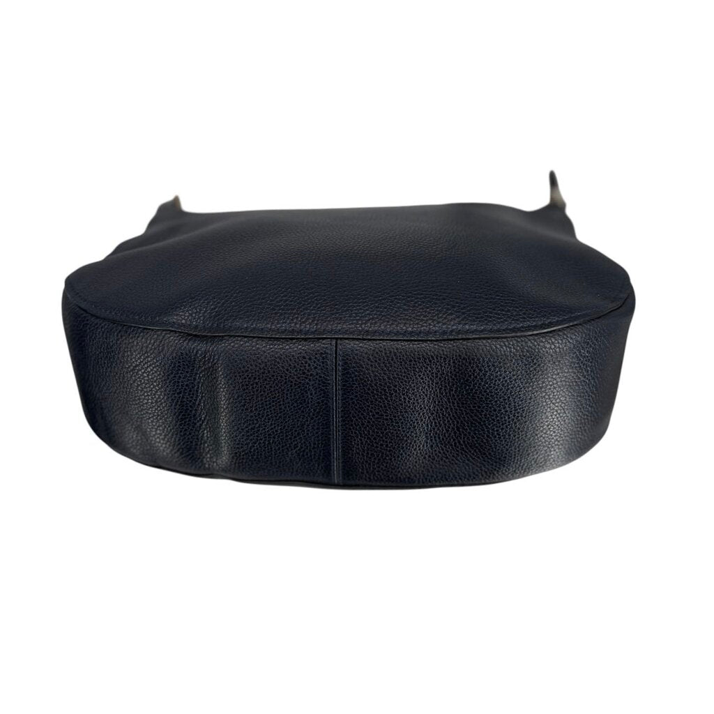 Turnlock Leather Hobo Shoulder Bag