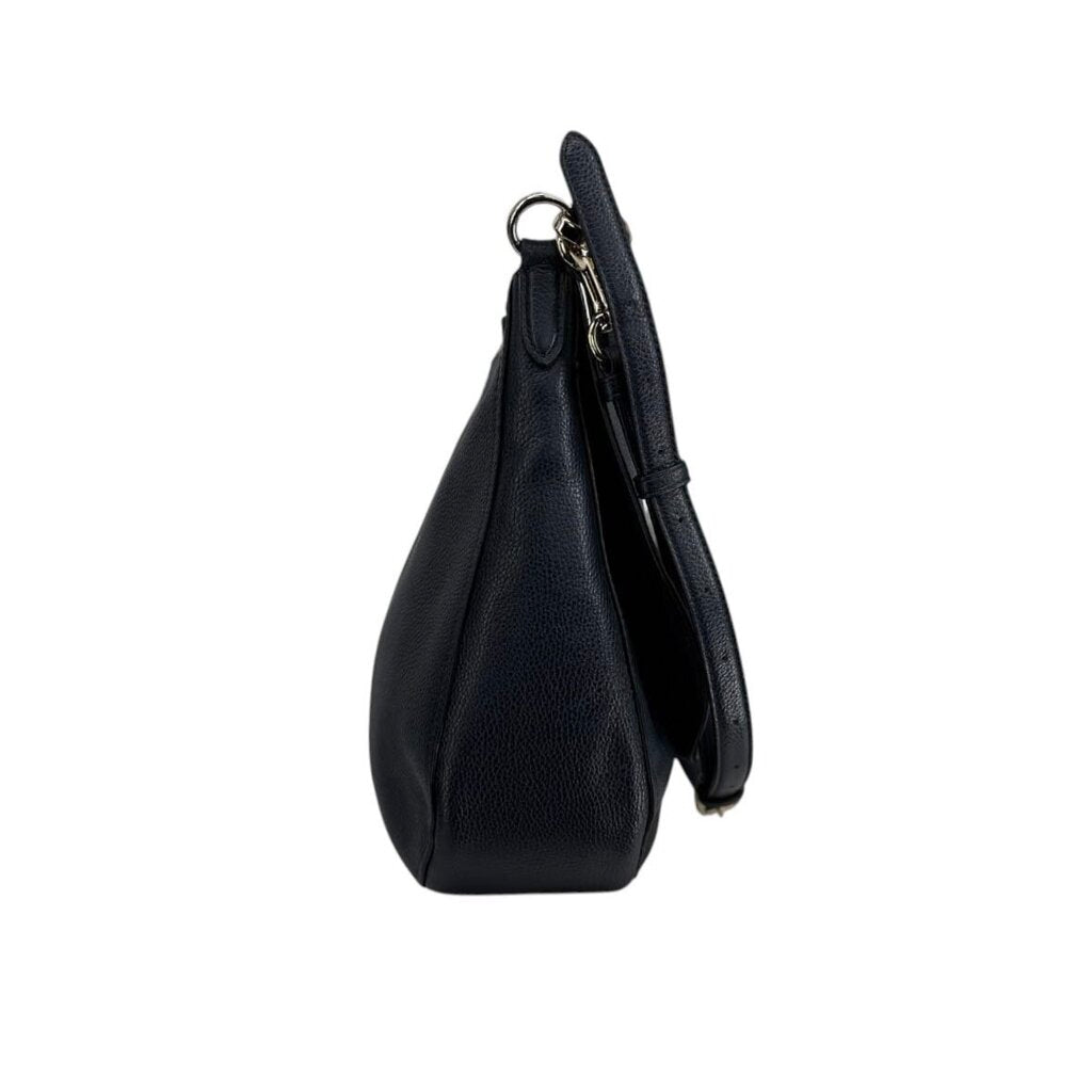 Turnlock Leather Hobo Shoulder Bag