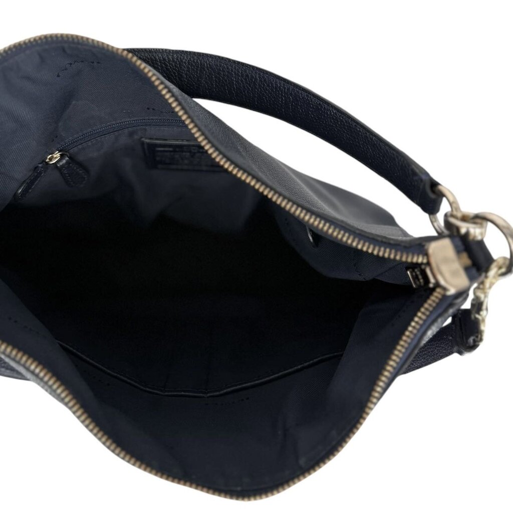 Turnlock Leather Hobo Shoulder Bag