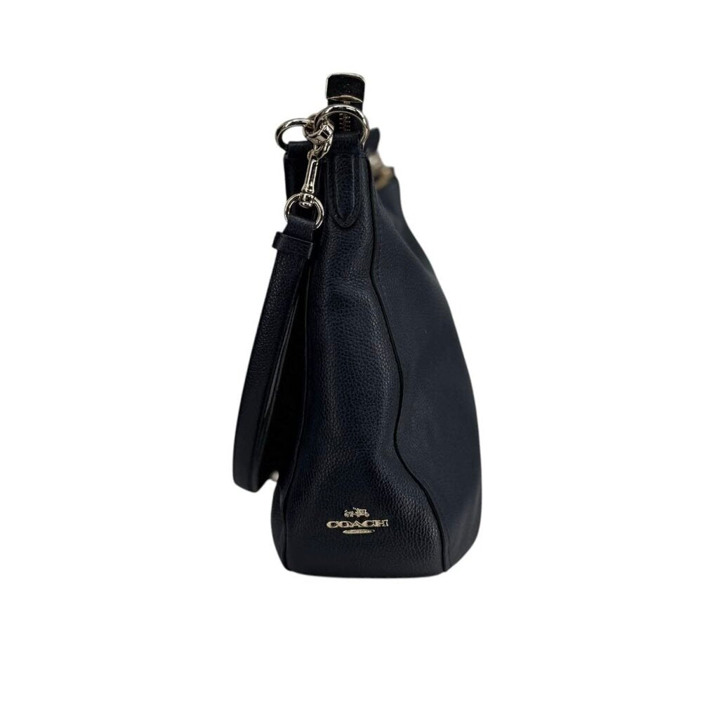 Turnlock Leather Hobo Shoulder Bag