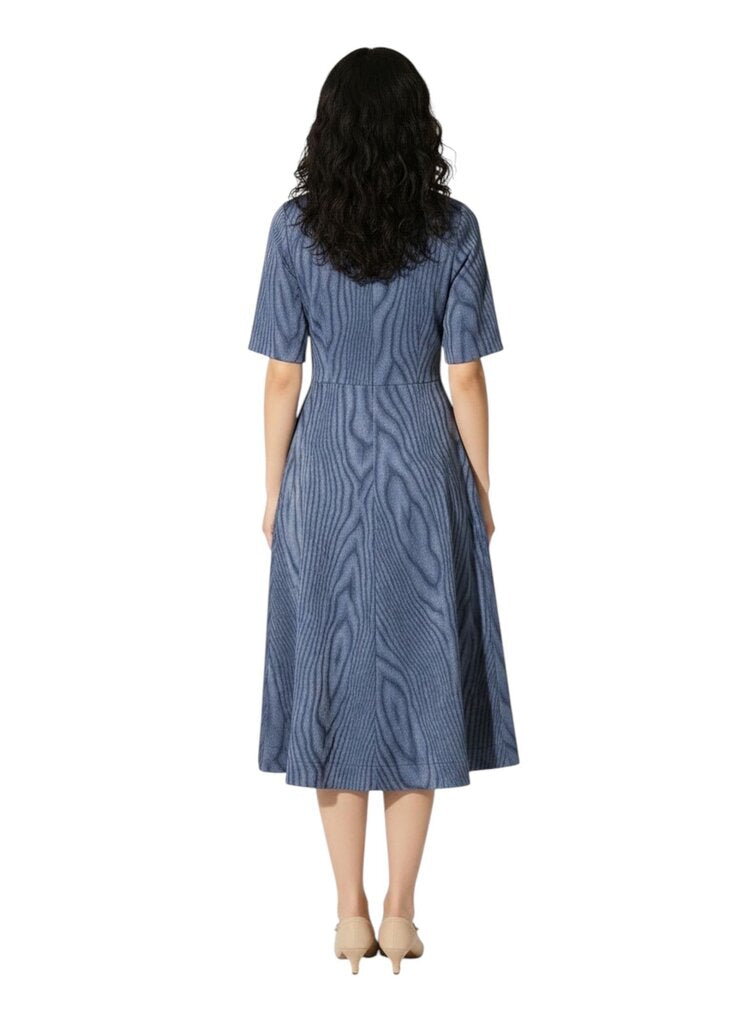 Moire Denim Button Midi 880 / HA6