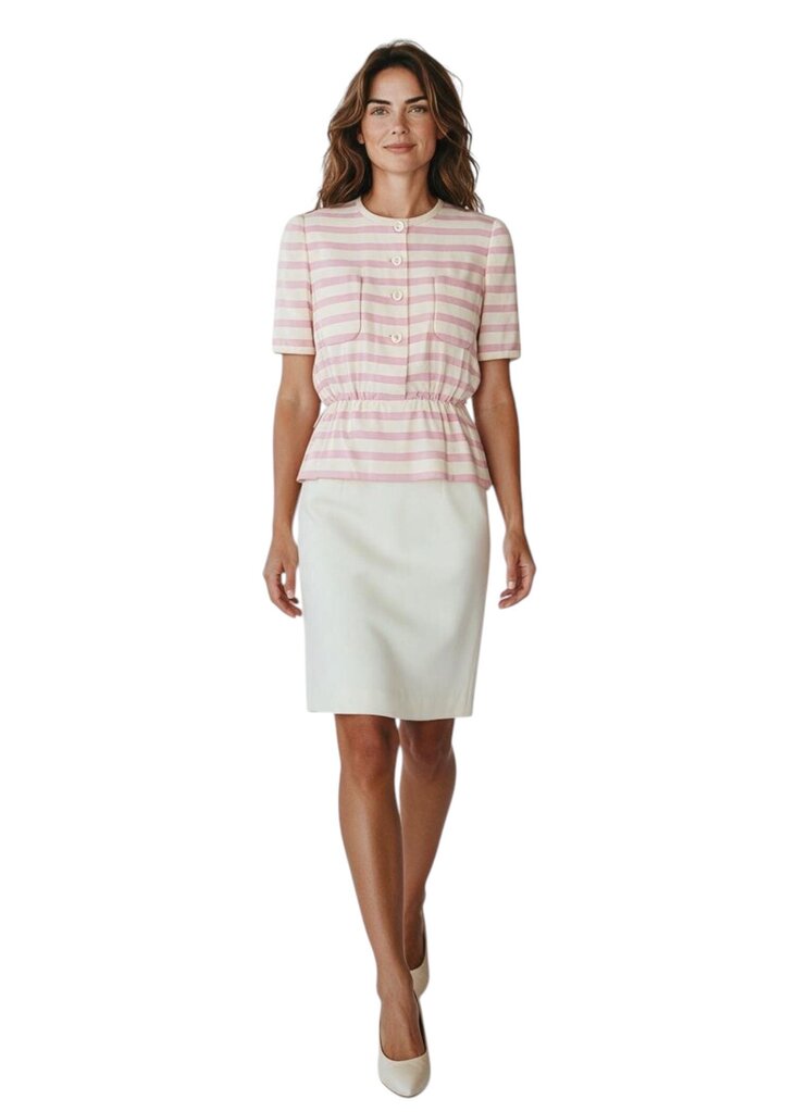 Couture Vintage Stripe Peplum