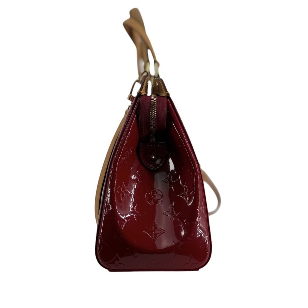 Louis Vuitton Brea Vernis Red Patent Leather Top Handled Satchel with Shoulder Strap