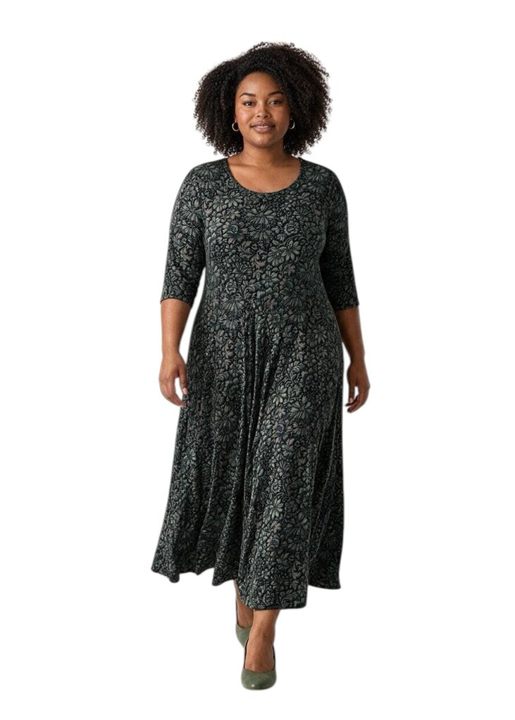Peruvian Connection Sybil Tapestry Fit n Flare Floral Dress