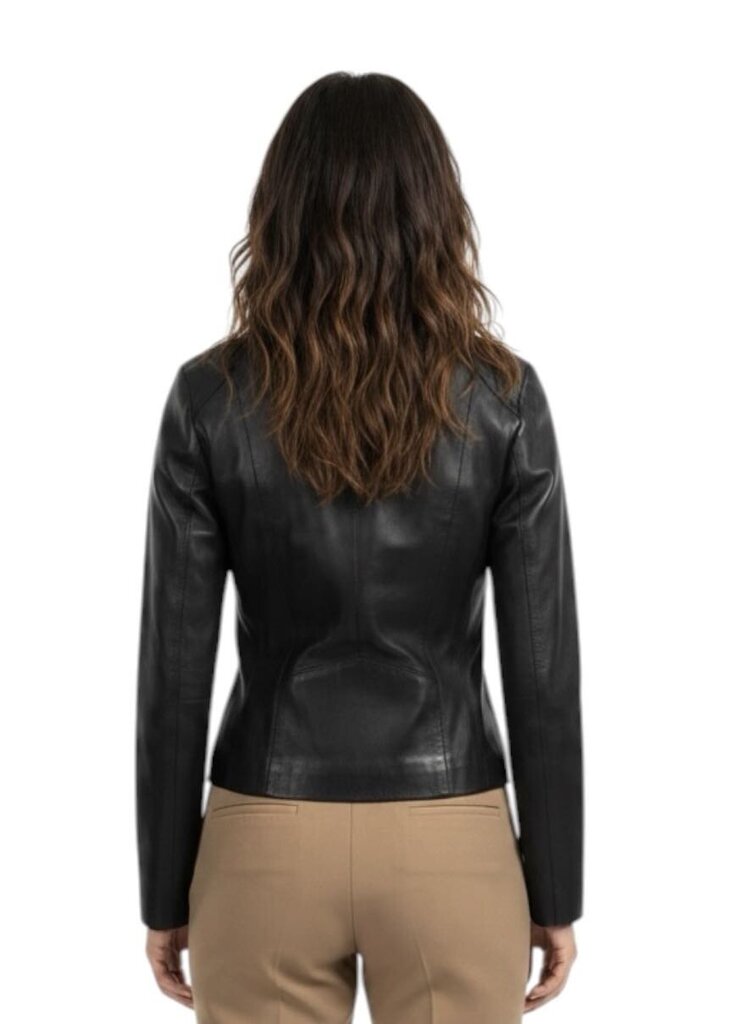Leather Wing Collar Zip Up $498/JC6