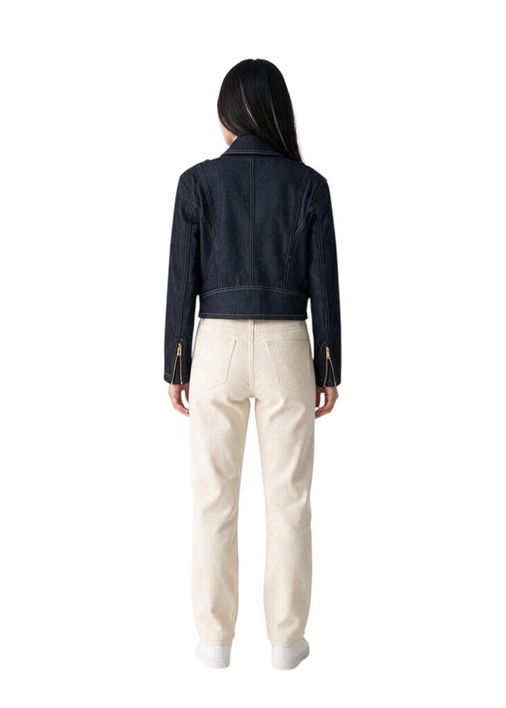 Cosito Sheen Moto Zip Crop Jacket