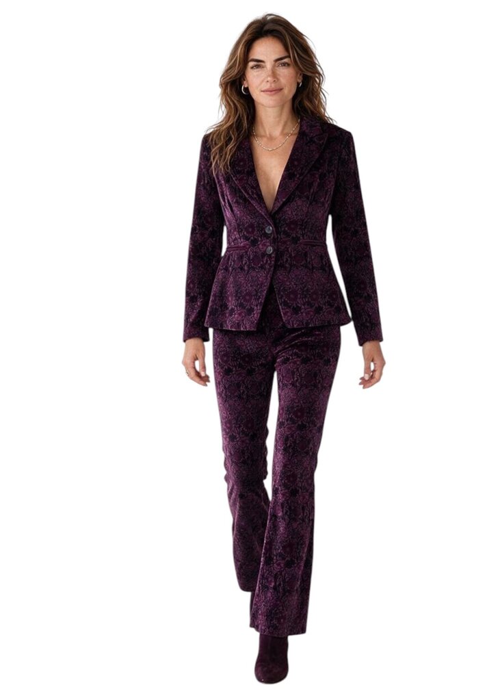Lou Lou Floral Velvet Flare Trousers