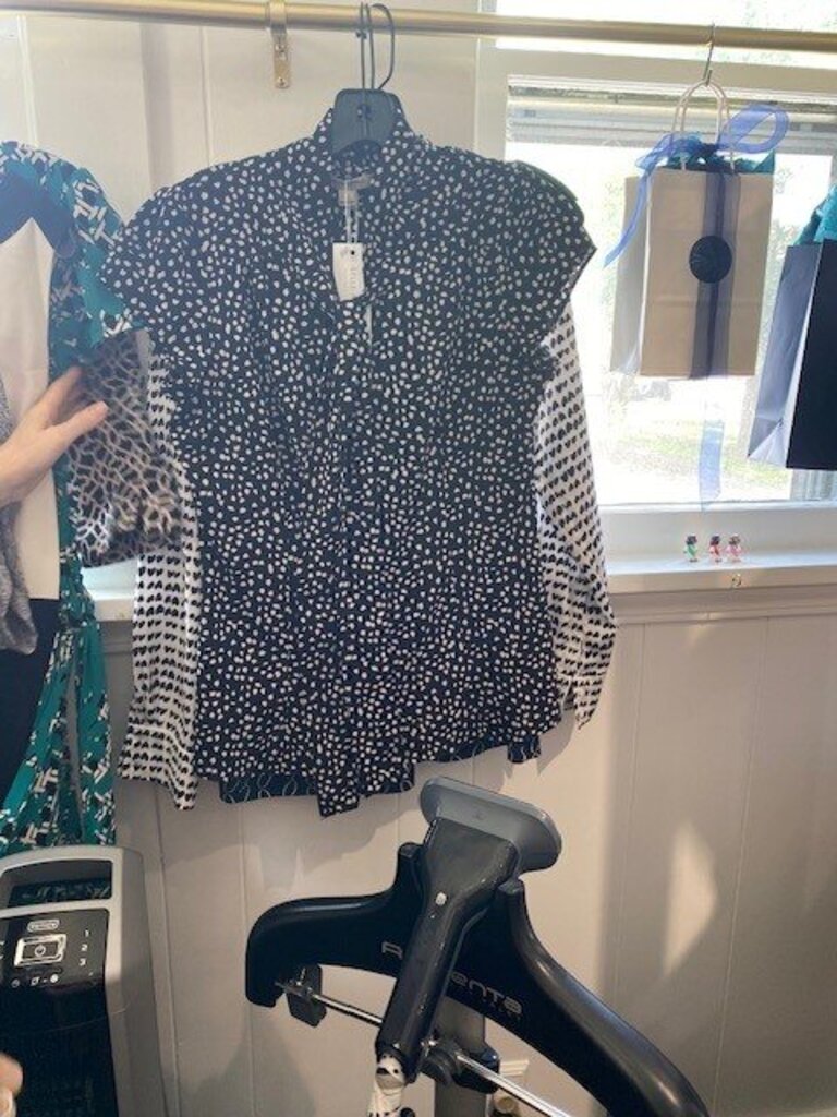 Capsleeve Tie Neck Polka Dot/EE6