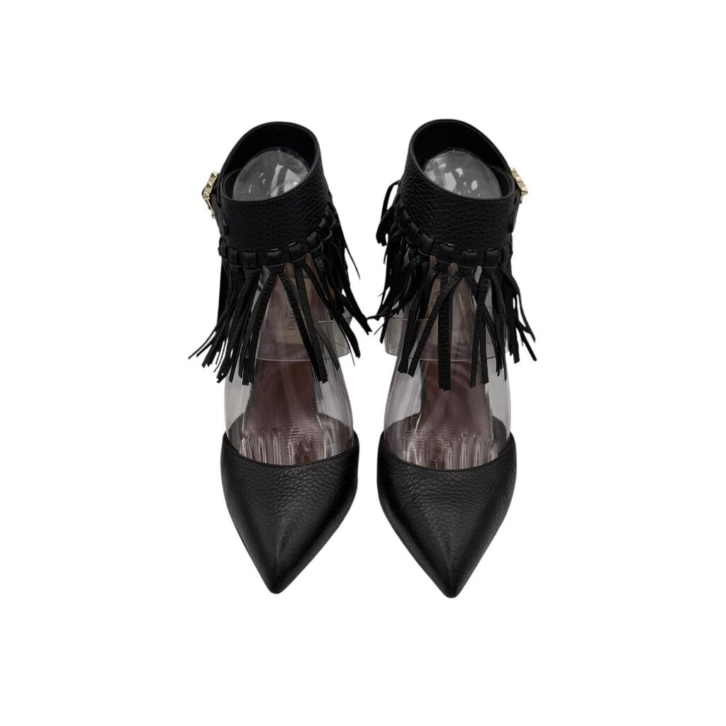 Fringe Ankle Strap Pumps