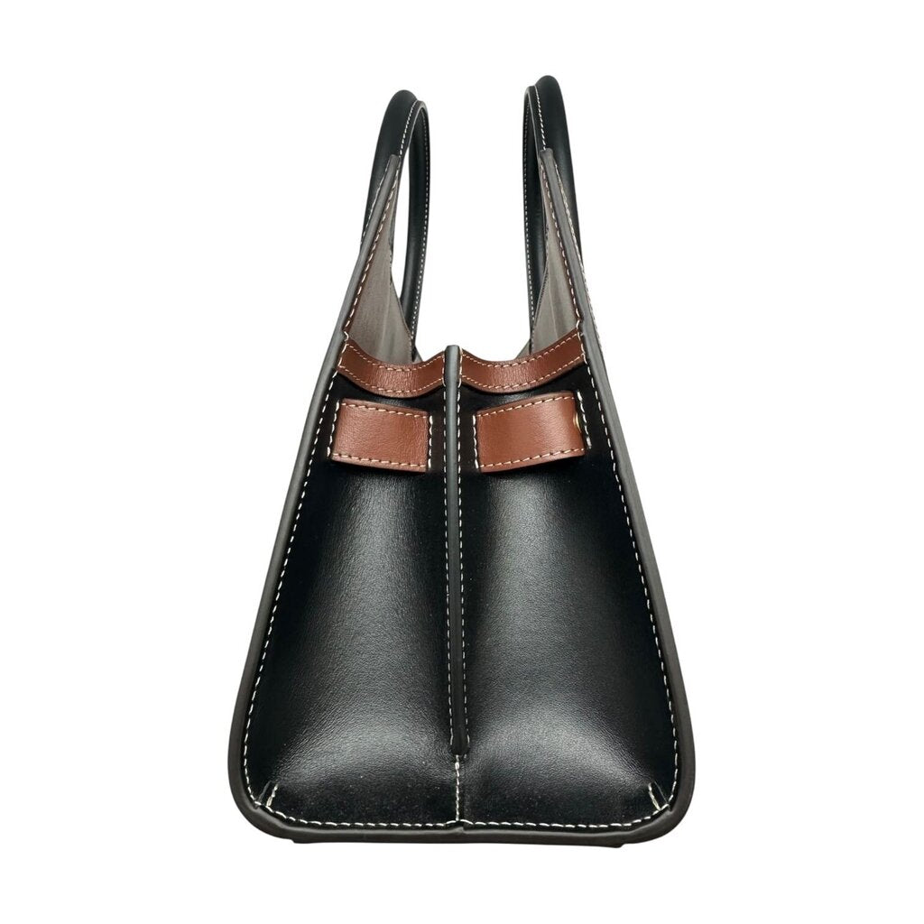 Plaid Leather Title Tote