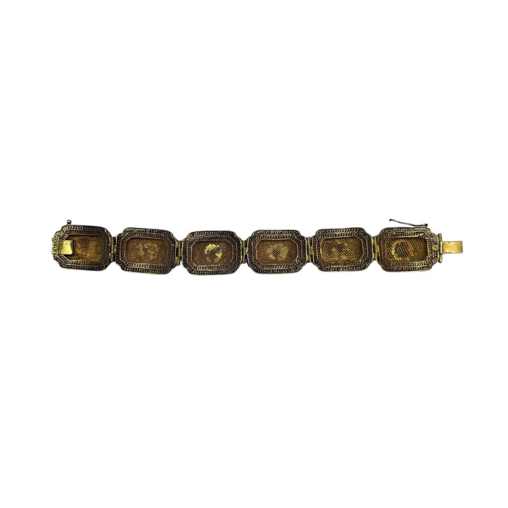 Topaz Filigree Enamel Slide Bracelet
