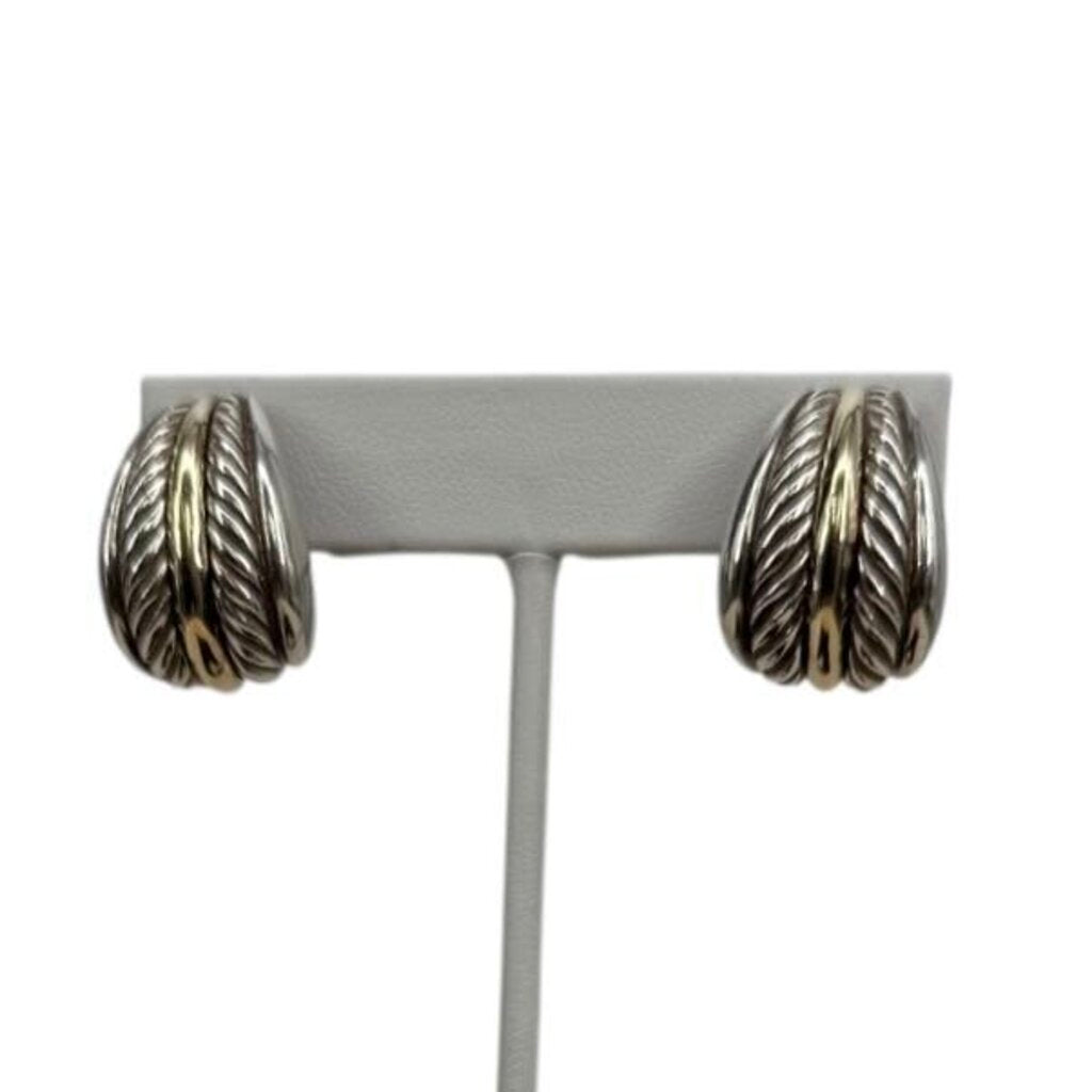 John Hardy Palu Hoop ST Silv 22KGold Earrings