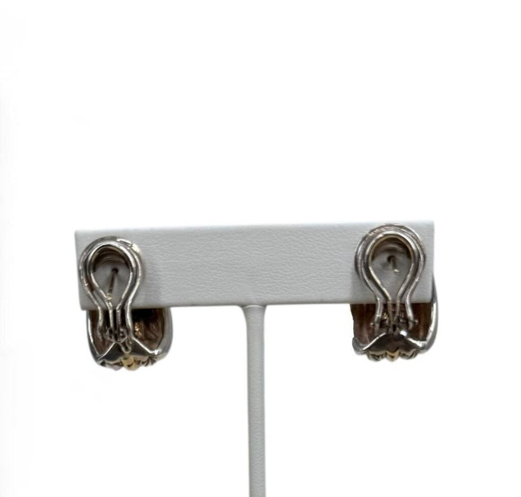 John Hardy Palu Hoop ST Silv 22KGold Earrings