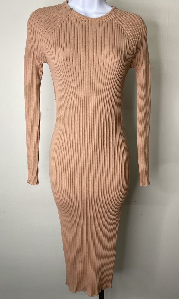 Blush Ribbed Open Back w/ Tie Maxi