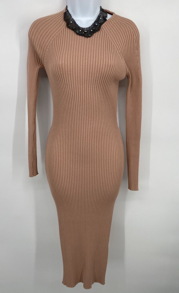 Blush Ribbed Open Back w/ Tie Maxi