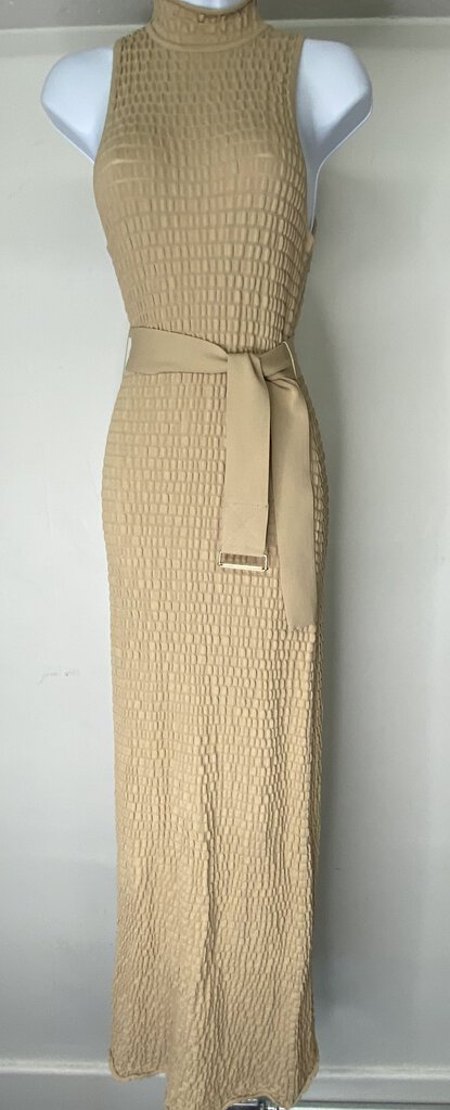 Sleeveless Roll Neck Pucker Slvl Belted / JA